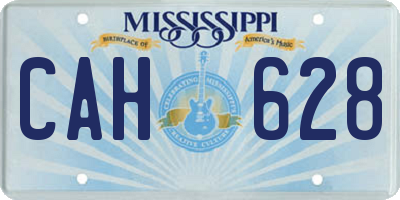 MS license plate CAH628