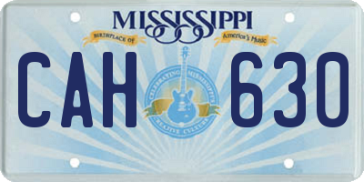 MS license plate CAH630