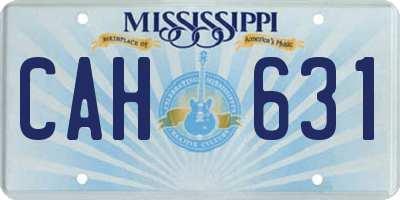 MS license plate CAH631