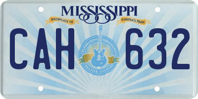 MS license plate CAH632