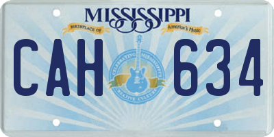 MS license plate CAH634