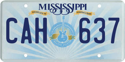 MS license plate CAH637