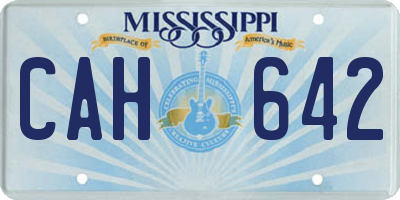 MS license plate CAH642
