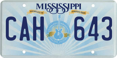 MS license plate CAH643