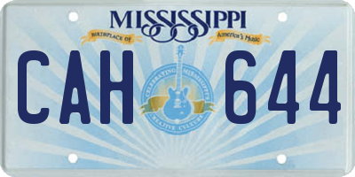 MS license plate CAH644