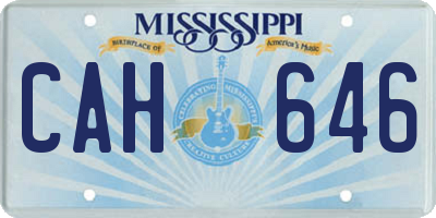 MS license plate CAH646