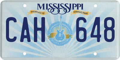 MS license plate CAH648