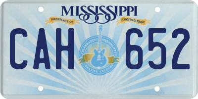 MS license plate CAH652