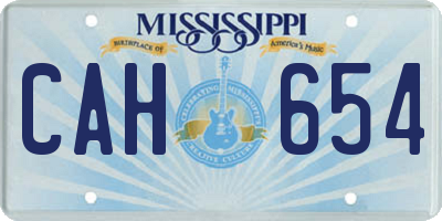 MS license plate CAH654