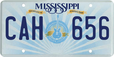 MS license plate CAH656