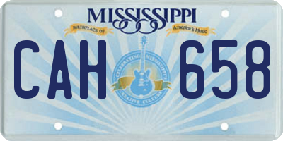 MS license plate CAH658