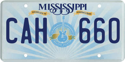 MS license plate CAH660