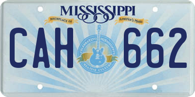 MS license plate CAH662