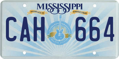 MS license plate CAH664