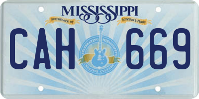 MS license plate CAH669