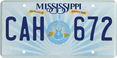 MS license plate CAH672