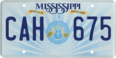 MS license plate CAH675