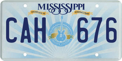 MS license plate CAH676