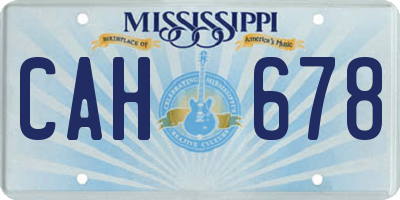 MS license plate CAH678