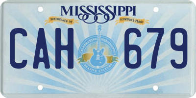 MS license plate CAH679