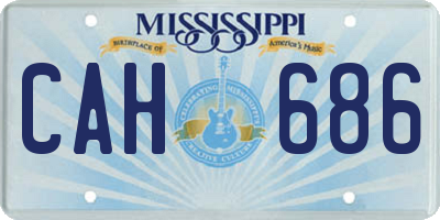 MS license plate CAH686