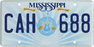 MS license plate CAH688
