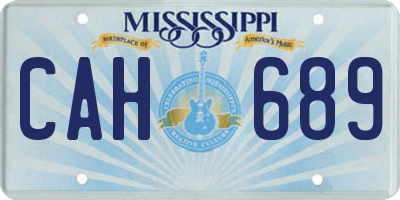 MS license plate CAH689
