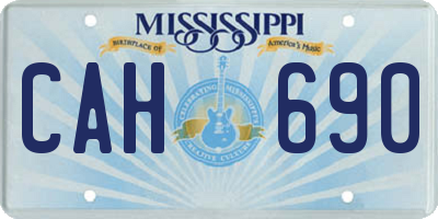 MS license plate CAH690