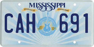 MS license plate CAH691