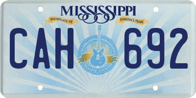 MS license plate CAH692