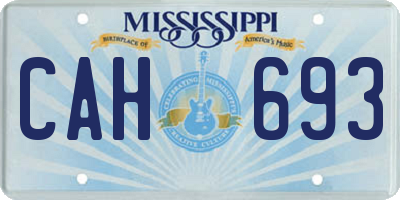 MS license plate CAH693