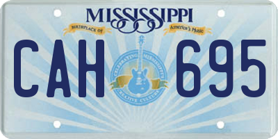 MS license plate CAH695