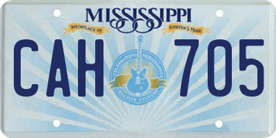 MS license plate CAH705