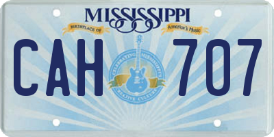 MS license plate CAH707