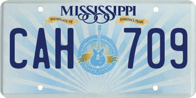 MS license plate CAH709
