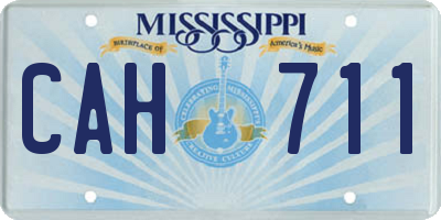 MS license plate CAH711