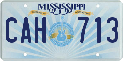 MS license plate CAH713