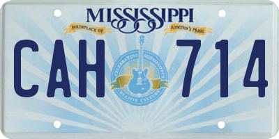 MS license plate CAH714