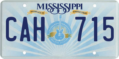 MS license plate CAH715
