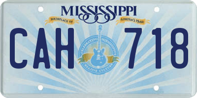 MS license plate CAH718