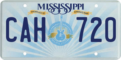 MS license plate CAH720