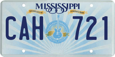 MS license plate CAH721