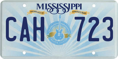 MS license plate CAH723