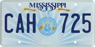 MS license plate CAH725