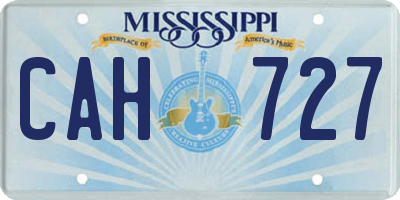 MS license plate CAH727