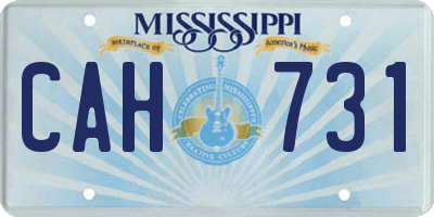 MS license plate CAH731