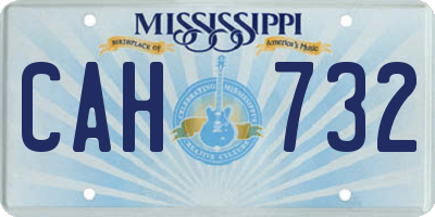 MS license plate CAH732