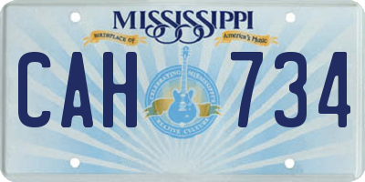 MS license plate CAH734