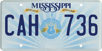 MS license plate CAH736