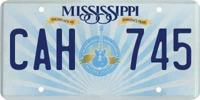 MS license plate CAH745